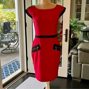 Joseph Ribkoff Red Cap Sleeve Dress Sz 6
